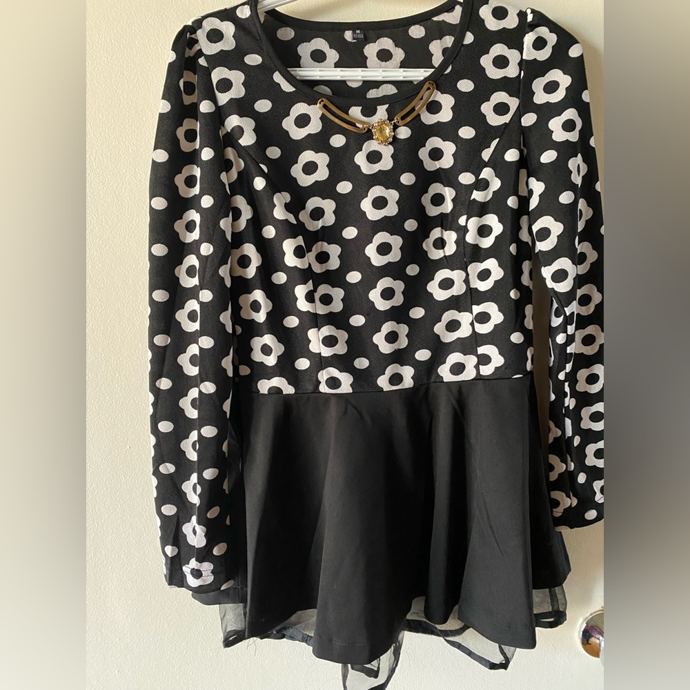 21. Black and white - evening top